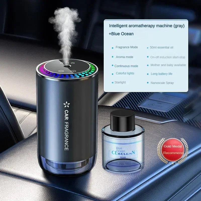 Smart Car Air Freshener Diffuser with Star Ceiling Light & Essential Oils
