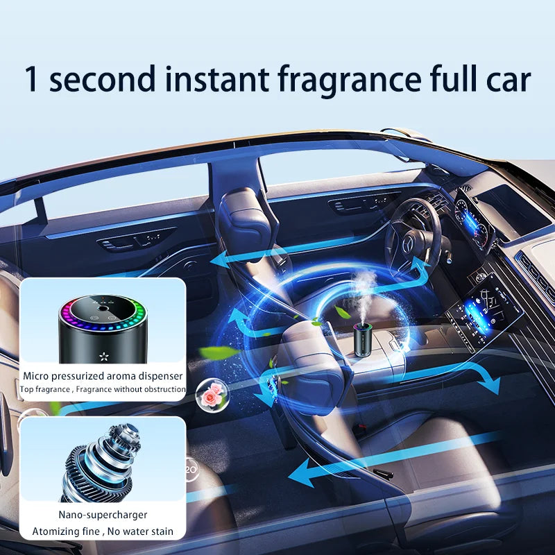 Smart Car Air Freshener Diffuser with Star Ceiling Light & Essential Oils