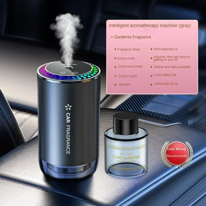 Smart Car Air Freshener Diffuser with Star Ceiling Light & Essential Oils